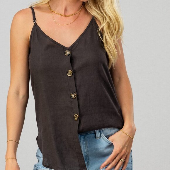 Linen Black Cami - Picture 1 of 6